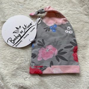 Baby be Mine baby girl floral top knot hat size 0-3m new.